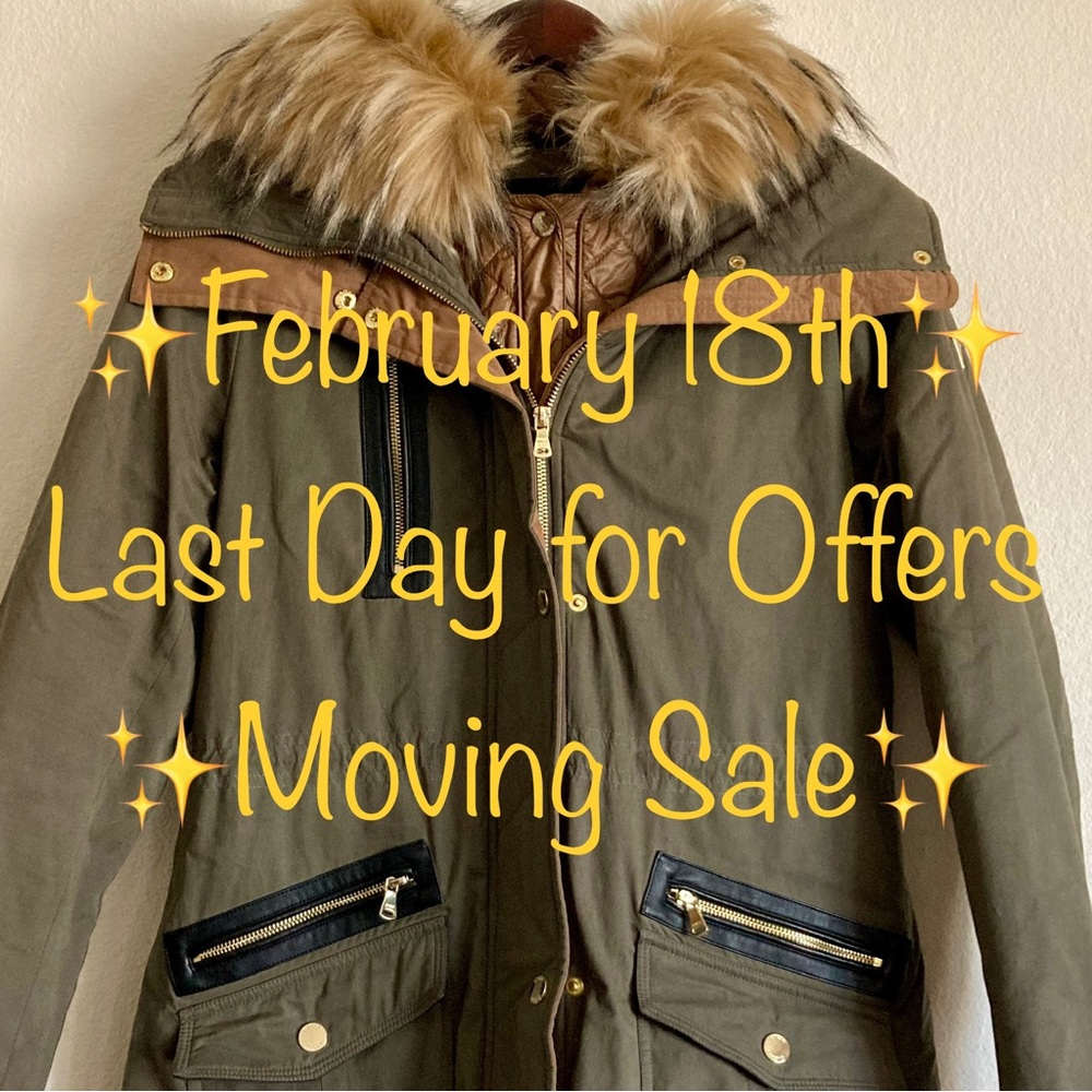 Guess Faux Fur Trim Anorak Jacket in Olive Green